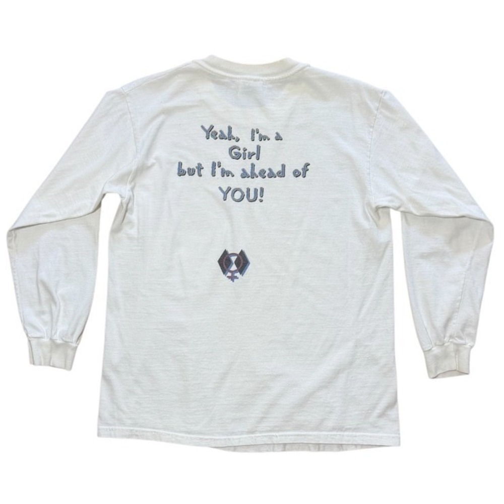 Vintage 90s Vail Colorado Girl Power Feminist Ski Long Sleeve Graphic T-Shirt